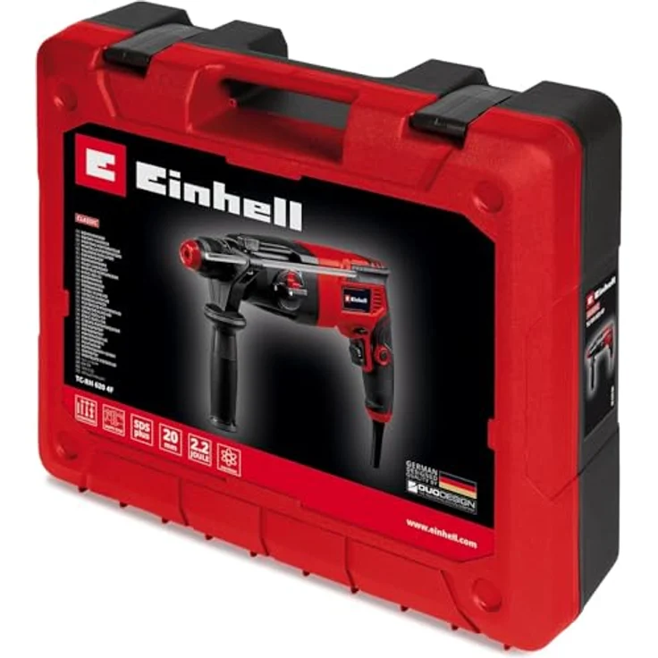 Einhell Bohrhammer TC-RH 620 4F, 220-240 V, max. 1250 U/min, 4 Funktionen: Bohren, Hammerbohren, Meißeln - Kompaktes Design für flexible Einsatzbereiche - Inklusive Transport- und Aufbewahrungskoffer E-Box - Preisvergleich – Bild 3