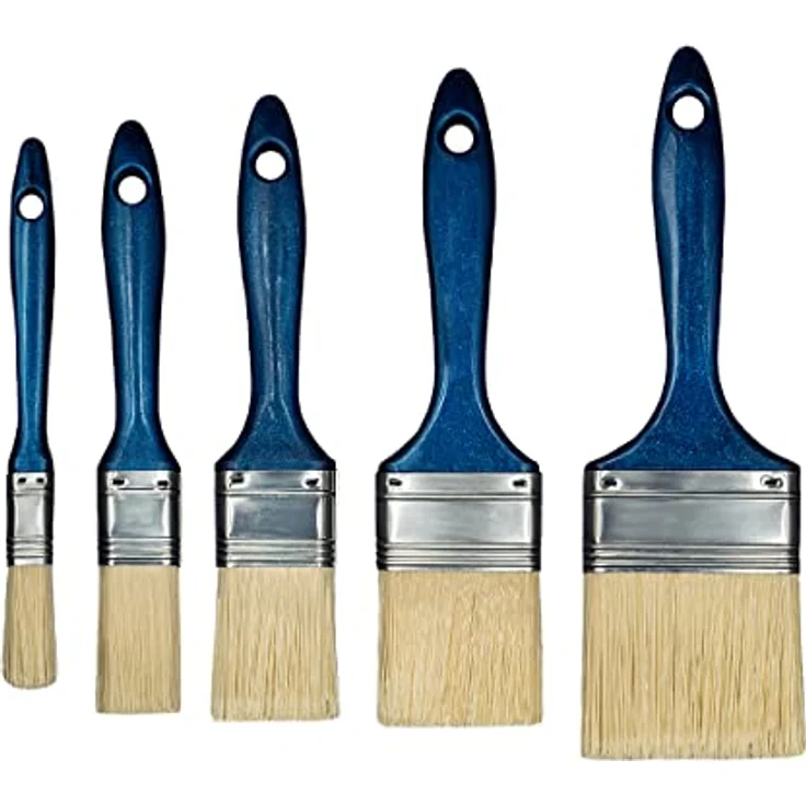 HARDY WORKING TOOLS Hardy 5 TLG. Flachpinsel Set, 13 mm bis 63 mm, für Acryllack und Holz, synthetische Borsten – Bild 1