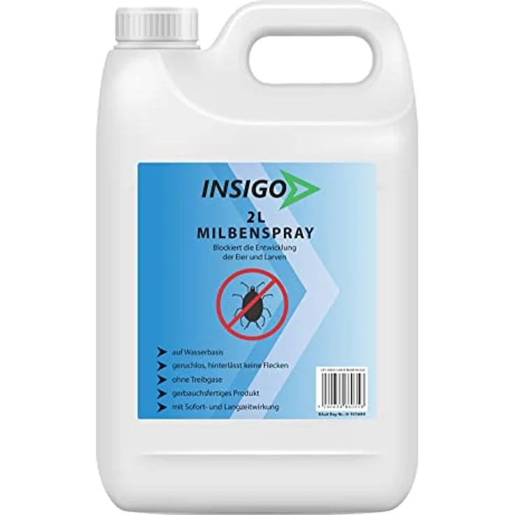 Insigo Milbenspray 2L + 500ml | Milbenspray gegen Krätze | Milbenspray für Matratzen | Milben Spray für Innen & Aussen, Wasserbasis, Geruchlos – Bild 2