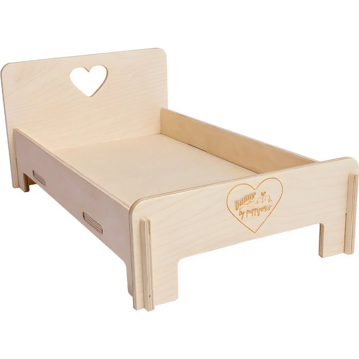 Bunny Nature Tierbett Schlummerkiste aus Birkenholz, erhöhte Liegefläche, 30,7 x 21,5 x 51,8 cm