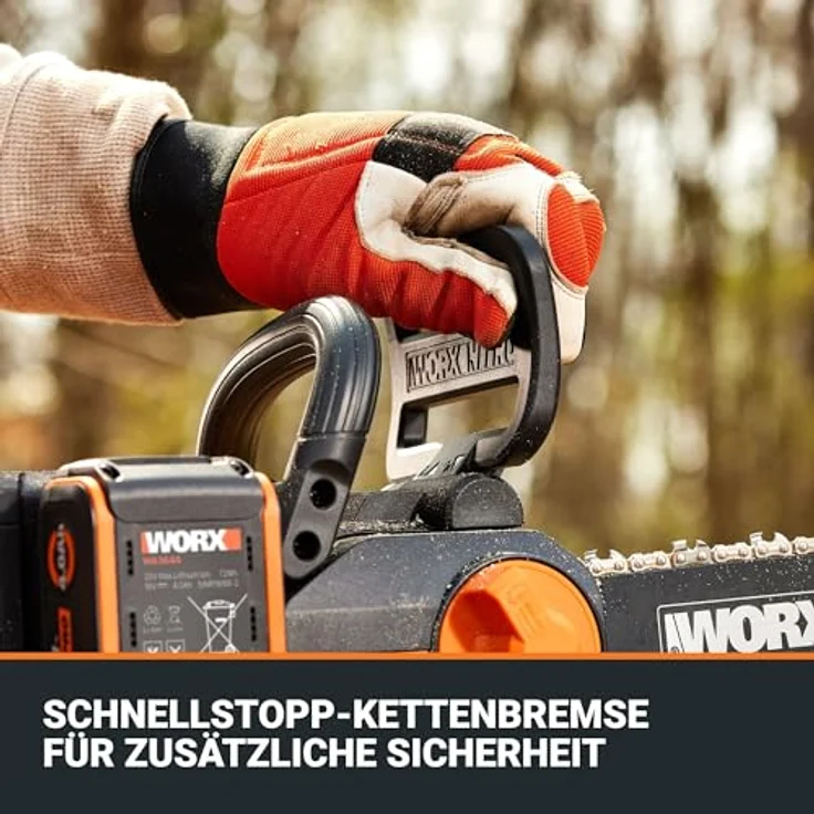 Worx Akku-Kettensäge WG350E.9 Nitro Profi, 30cm Schwertlänge, leistungsstarke Holzsäge, 10m/s – Bild 6