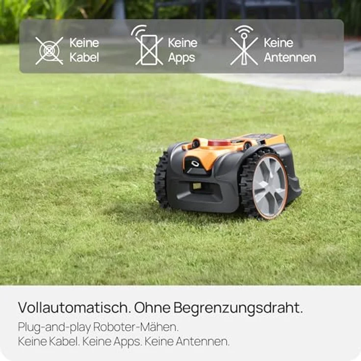 Lawnmaster OcuMow AMB16-300, Rasenmähroboter ohne Begrenzungskabel für Flächen bis 300 m², intelligente Hindernisvermeidung – Bild 2