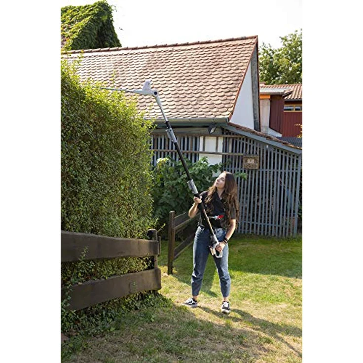 IKRA Akku Teleskop Heckenschere ICPH 2040, mit 2 Akkus 20V (2,0 & 2,5 Ah), Schnelllader, Gurt und 40 cm Schnittlänge – Bild 5