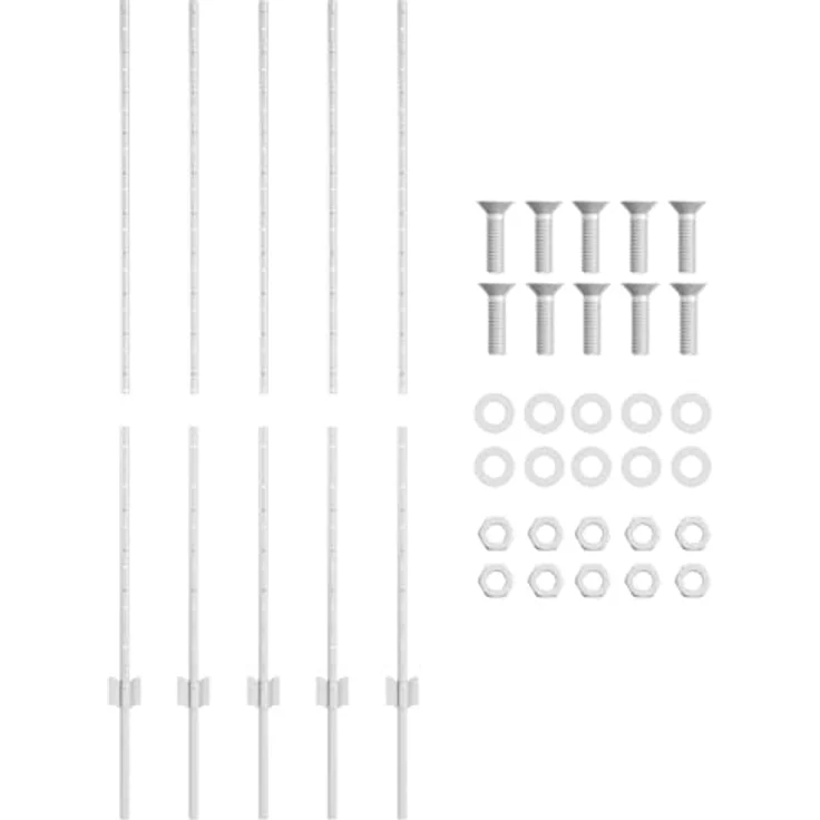 vidaXL Zaunpfosten U-Form 140 cm, 10er Set aus verzinktem Stahl, wetterbeständig und leicht montierbar, silber – Bild 4