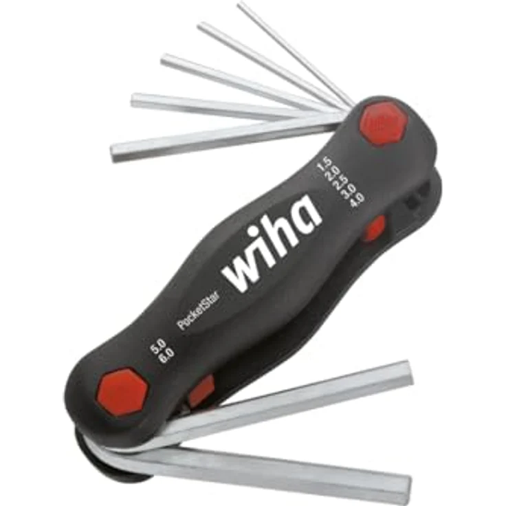 Wiha Multitool PocketStar Sechskant 7-tlg. (23035), per Tastendruck, schneller Zugriff, als Längs- und Quergriff einsetzbar, sicher verstaut, all-in-one Werkzeug – Bild 2