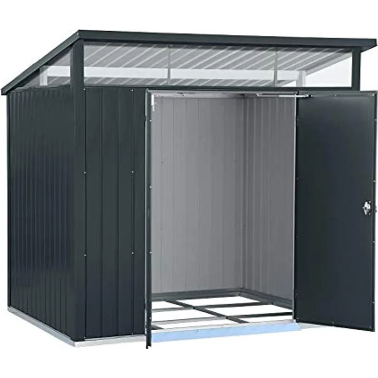 Duramax Metallgerätehaus Palladium 8x6, Gartenhaus mit doppelter Flügeltür, anthrazit – Bild 3
