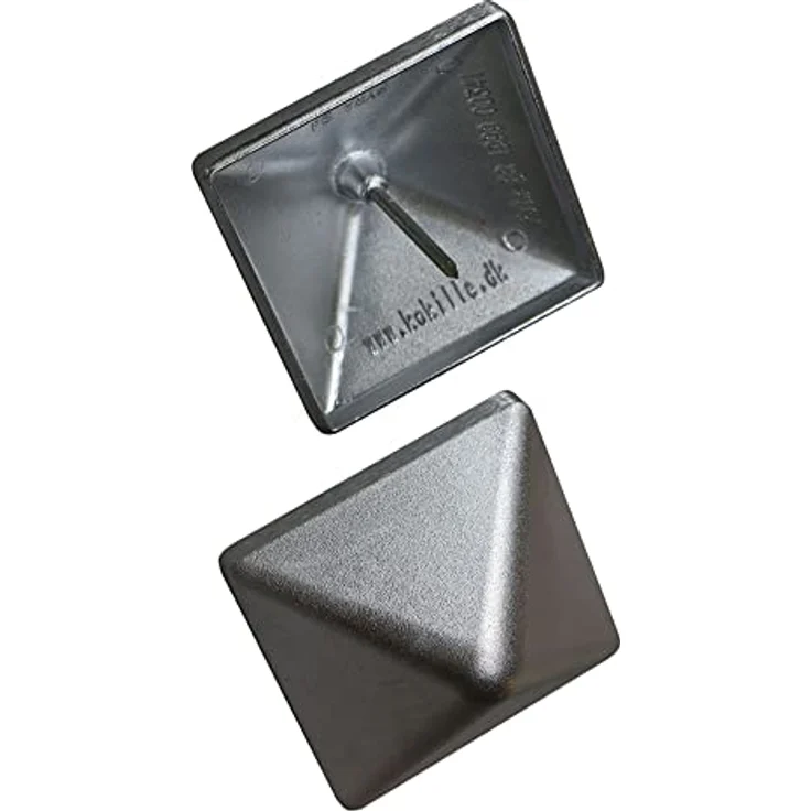 Gartenwelt Riegelsberger Pfostenkappe Aluminium blank 94x94 mm Pyramide mit Dorn Kappe für Pfosten bis 9x9 cm Zaunkappe Abdeckkappe – Bild 1