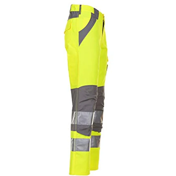 PLANAM Plaline Warnschutz Bundhose gelb/zink, 290 g/m² mit Reflexmaterial und mehreren Taschen – Bild 2