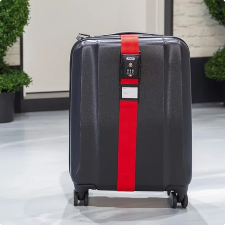 Abus Zurrgurt 620 TSA, Gepäckband mit 3 Zahlenrollen, 192 cm, schwarz – Bild 4