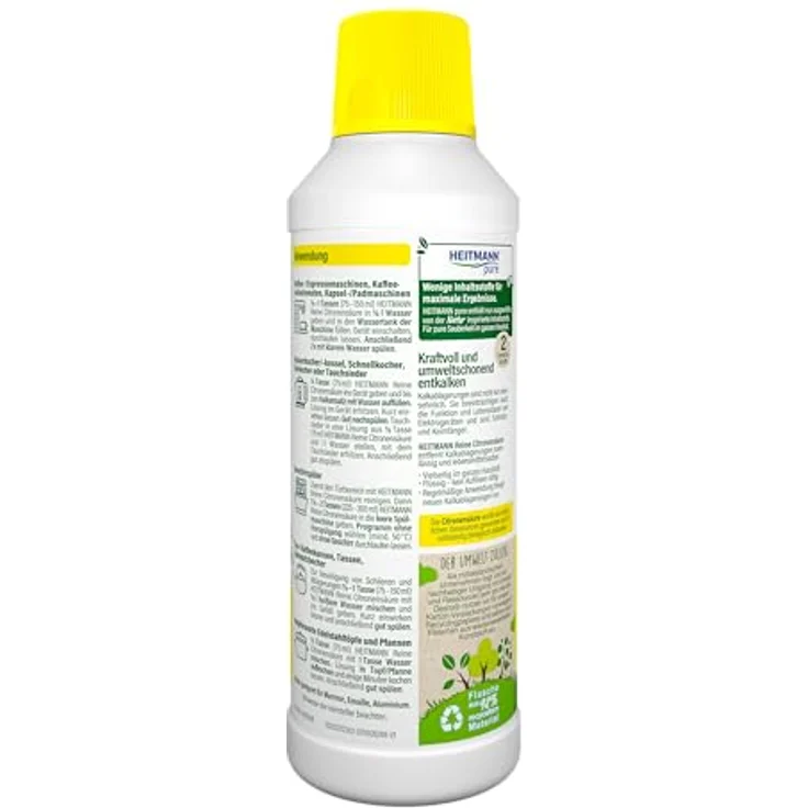 Heitmann Zitronensäure pure Reine Citronensäure, 1008288, flüssig, lebensmittelsauber, 500 ml – Bild 2