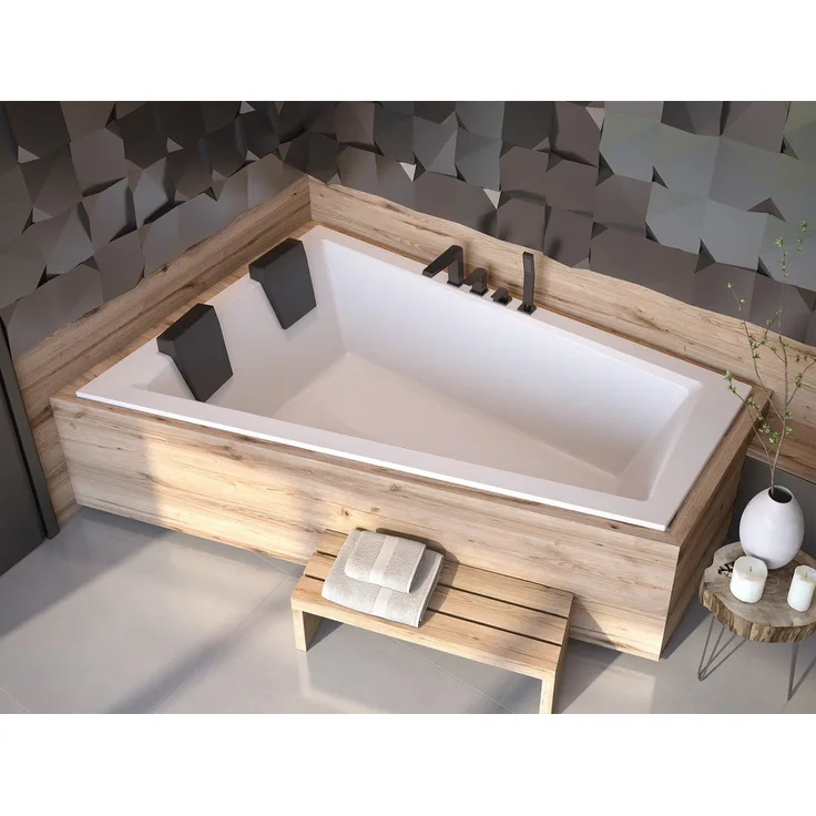 KOLMAN Eckbadewanne Intima Slim 170x125, schneeweiß, inkl. Ablaufgarnitur & Füße GRATIS
