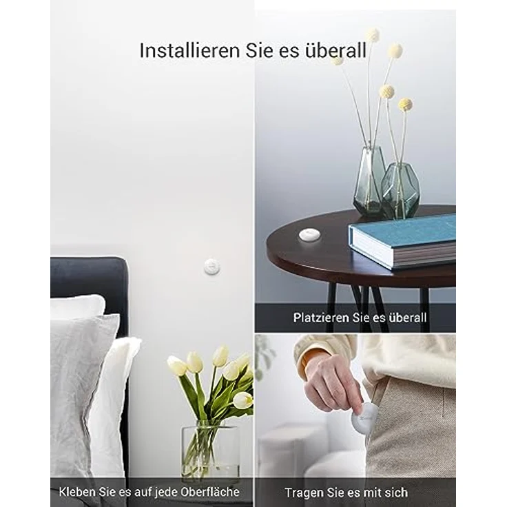 EZVIZ Smart Button T3C, Notfall-Knopf für Hilfe, zur EIN-/Ausschaltung der Sensoren, einfache Installation, 1 Jahr Batterielebensdauer, kompatibel mit Home Gateway A3 – Bild 5