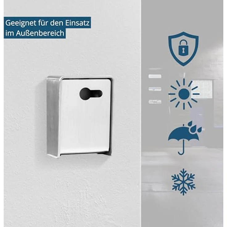 masunt 241 Standard vorgerichtet PHZ (V4A) - Schlüsselbox aus Rostfreiem Edelstahl, KD241, Silber, für Profilhalbzylinder 30/10 mm geeignet – Bild 4