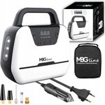 MBG Line Kompressor MBG Linie 1866 (10 Bar, 35 l), Weiß-Schwarz, mit eingebauter Taschenlampe und Manometer