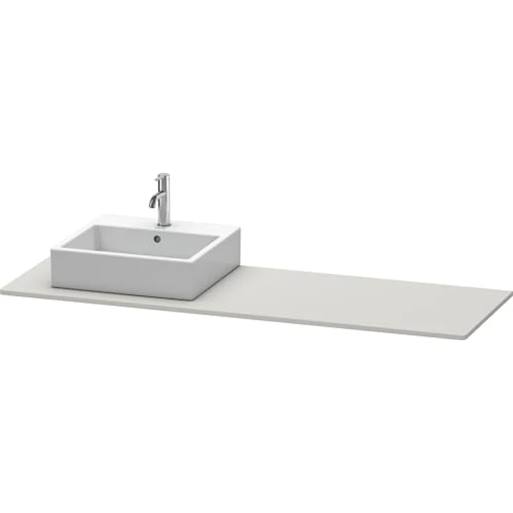 Duravit XSquare Konsole 060H, 1600x 550 mm, 1 Ausschnitt links, XS060HL0707, Betongrau Matt – Bild 3