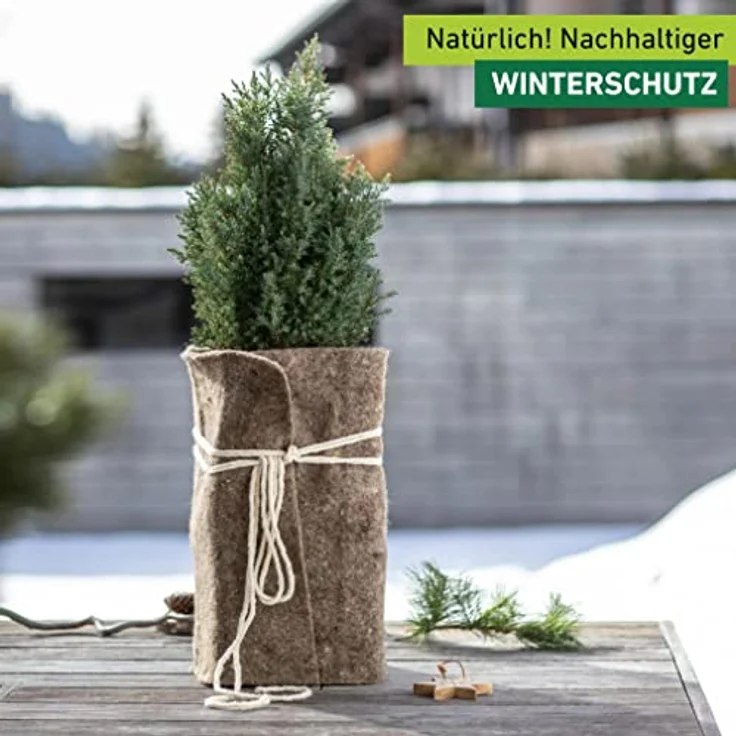Windhager Schafwoll-Filzmatte, Kälteschutzmatte Filzabdeckung, Frostschutz für Pflanzen 06038 – Bild 3
