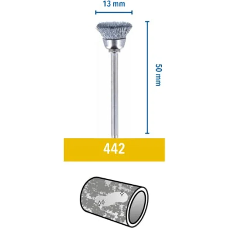 Dremel 442 Drahtbürste - Zubehörsatz für Multifunktionswerkzeug mit zwei Drahtbürsten Ø13 mm zum Beseitigen von Graten, Glätten von Verbindungsstellen, Reinigen von elektrischen Komponenten – Bild 2