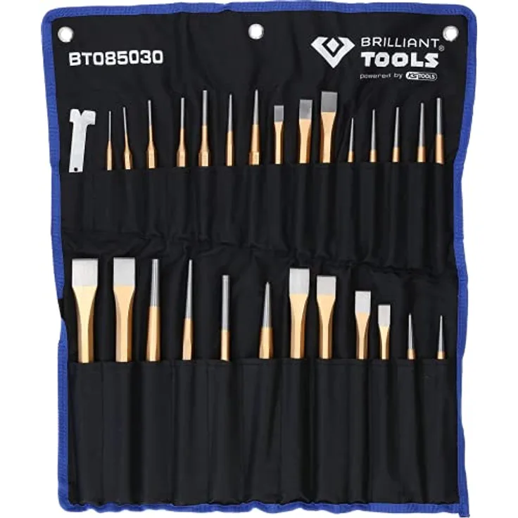 BRILLIANT TOOLS BT085030 Meißel und Durchtreiber-Satz, 28-tlg. [Powered by KS TOOLS]