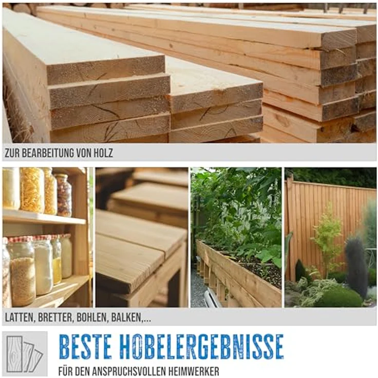 Güde 55440 Abricht- & Dickenhobel GADH 200 (Abrichttische aus Alu-Druckguss, Hobelwellenschutz, Überlastschalter) – Bild 4
