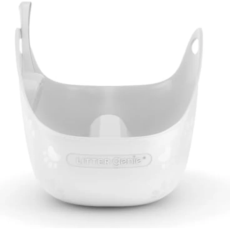 Litter Genie LitterBox White, elegante Katzentoilette mit hohen Wänden, einfache Entleerung und Schaufel, weiß – Bild 2