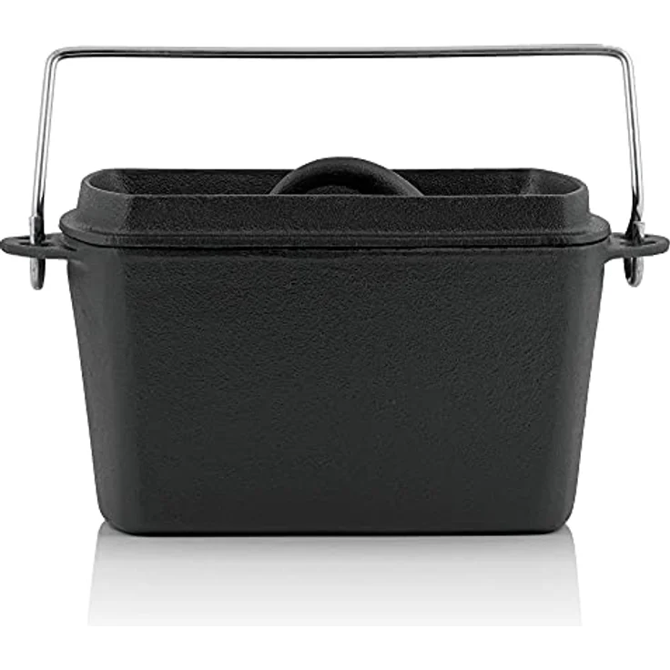 BBQ-Toro Gusseisen Backtopf | 2 Liter - 27 x 12,5 x 15 cm | bereits eingebrannt - pre-Seasoned | Dutch Oven Topf, Backtopf, Gusstopf, Baking Pot | Bräter ideal für Brot, Kuchen, Backwaren – Bild 4