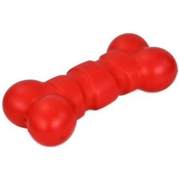 MICA Hundespielzeug Knochen - Ideal zum Spielen, Apportieren und Kauen, rot