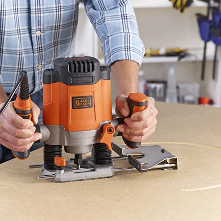 Black + Decker KW1200EKA-QS KW1200EKA-QS-Fresadora 1.2000W Con accesorios y maletín, 1200 W, Orange – Bild 5