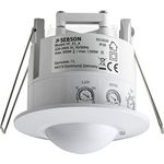 SEBSON® Bewegungsmelder Innen, Unterputz, HF Sensor LED geeignet, Decken Montage programmierbar, Bewegungssensor 2-16m/ 360°,3-Draht