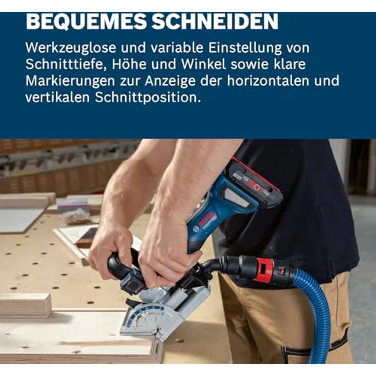 Bosch Professional GFF 18V-22, Akku-Flachdübelfräse mit 105 mm Scheibenfräser, Staubbeutel, ergonomischem Griff, ohne Akku/Ladegerät – Bild 3