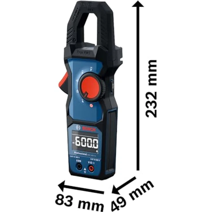 Bosch Professional GMC 600-15, Digital-Stromzangen-Multimeter bis 600 V, True RMS, Blau, Schwarz, IP54, einhandbedienbar – Bild 8