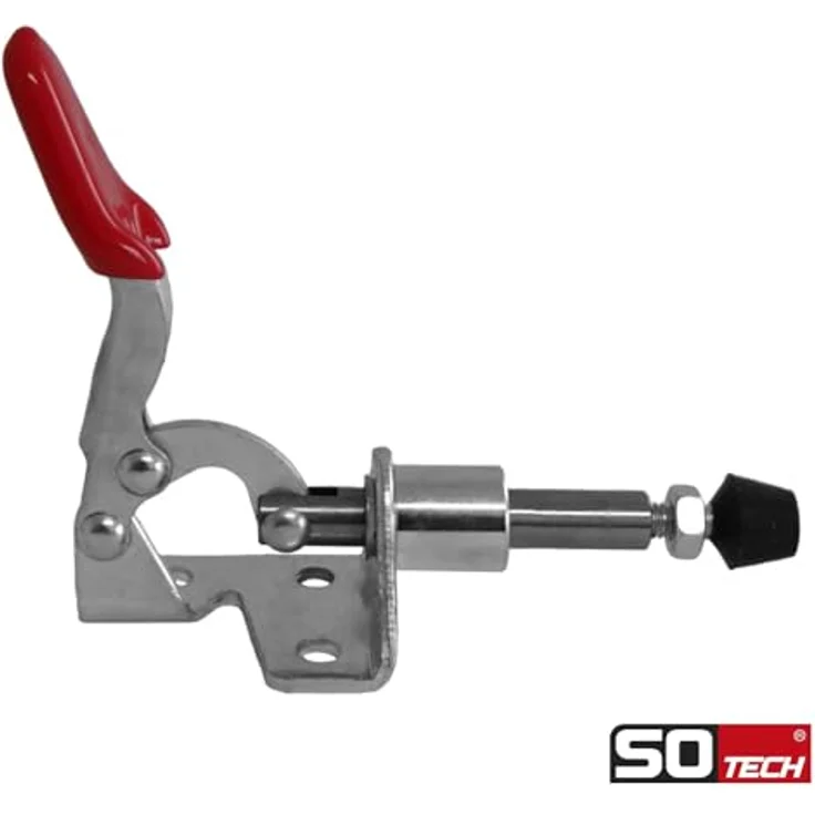 SO-TECH Kniehebelspanner Kniehebelklemme, Haltekraft 45 kg, 2 Stück, rot – Bild 2