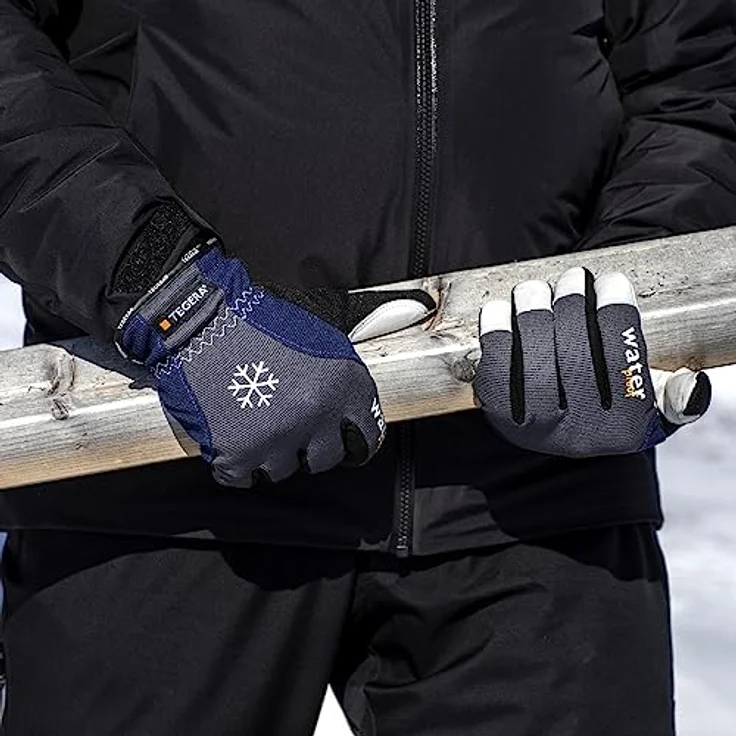 Tegera Tegera 295 Arbeitshandschuhe, Professioneller wasserdichter Winterhandschuh aus robustem Leder mit Thinsulate-Isolierung, Größe 8, 6 Paar – Bild 4