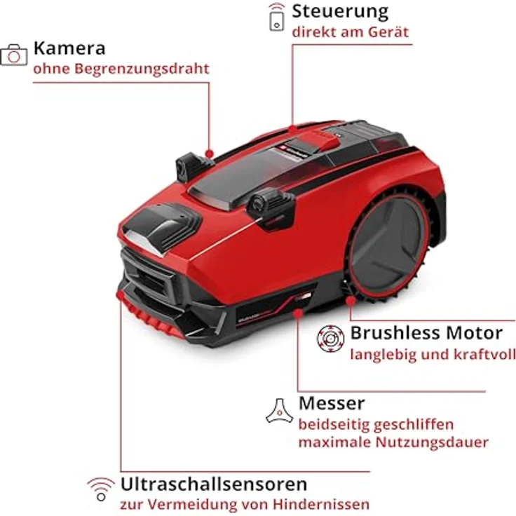 Einhell Expert FREELEXO CAM 350 Mähroboter mit 18V Akku 2.5Ah, Kamera, Ultrasonic-Sensoren – Bild 2