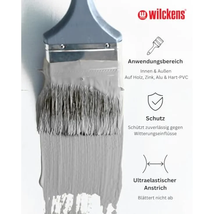 Wilckens Wetterschutzfarbe, RAL 9010, Reinweiß 2,5l Innen & Außenbereich – Bild 3