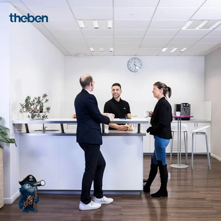 Theben 1030202 PIRA T6 Mini DE, Kompakter Bewegungsmelder für Innenbereich, 200 W LED, 360° Erfassungsbereich, Ø 6 m, Nachlaufzeit 5 s - 15 min, Deckeneinbau – Bild 5