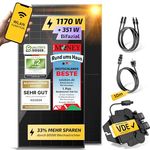 Solakon 1170W Balkonkraftwerk 800W mit upgradebarem Wechselrichter 600W - Solaranlage Komplettset mit 585W Solarmodule, Photovoltaik Komplettanlage 10m Kabel