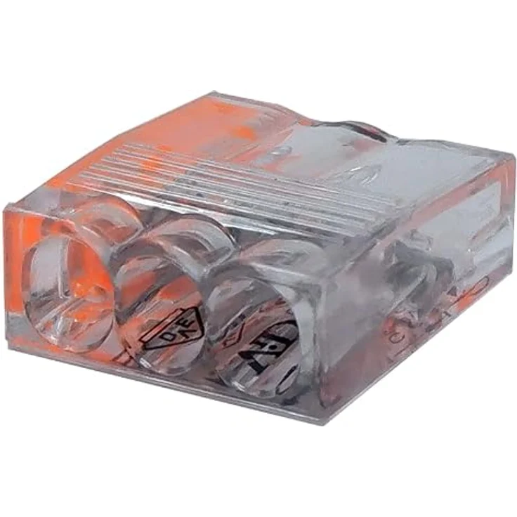 ViD VC03 Mini-Steckklemme, 3-polig für Kabel 0,5-2,5 mm², VDE-zertifiziert, 100 Stück, weiß – Bild 1