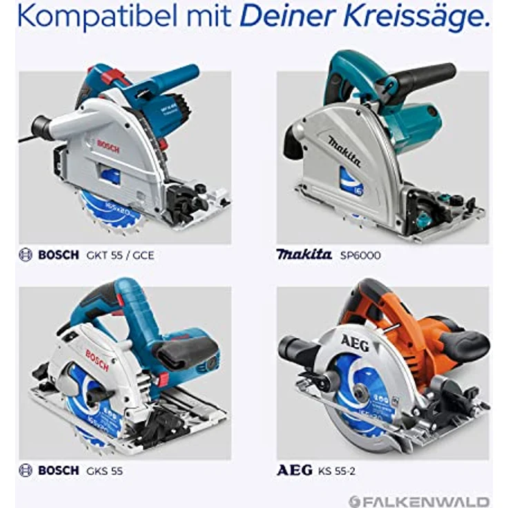 FALKENWALD® Kreissägeblatt 165x20 mm, Hochwertiges Grob-Sägeblatt für Holz, schnelle Schnitte, kompatibel mit Bosch und weiteren Marken – Bild 4