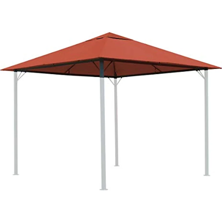 Quick Star Pavillon-Ersatzdach 3x3m, Rotorange RAL 2001, wasserabweisend, mit Lüftungsschlitzen, 180 g/m² – Bild 1
