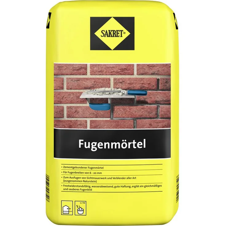 Sakret Fugenmörtel 6 - 20 mm grau, 10 kg, wasserabweisend und frostbeständig für Innen- und Außenanwendungen