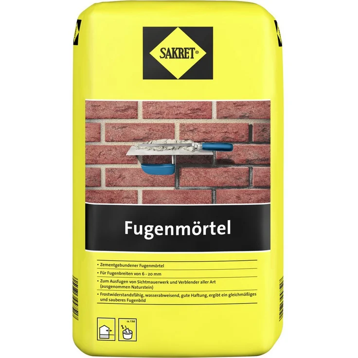 Sakret Fugenmörtel 6 - 20 mm grau, 10 kg, wasserabweisend und frostbeständig für Innen- und Außenanwendungen