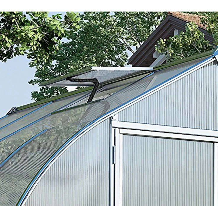 Palram - Canopia Aluminiumgewächshaus Bella 820 SparSet Silber 601x244x219 cm, Zwiebelform, Aluminiumrahmen, Polycarbonat-Doppelstegplatten – Bild 3
