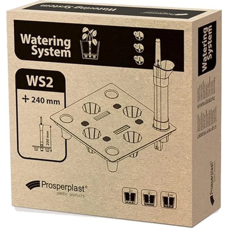 Prosperplast Bewässerungssystem WS2, automatisches Bewässerungssystem für Blumentöpfe, 24x24x5 cm, inkl. Wasserstandanzeige, wetterfest und langlebig – Bild 2