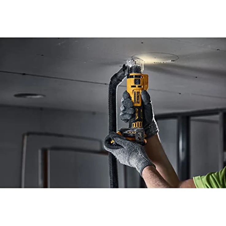 Dewalt 18V Akku-Trockenbaufräse DCE555N (bürstenloser Motor, 26.000 U/min, mit LED-Arbeitslicht, Tiefenanschlag, für schnelle Ausschnitte in Gipskarton, inkl. Zubehör, Lieferung ohne Akku & Ladegerät) – Bild 5