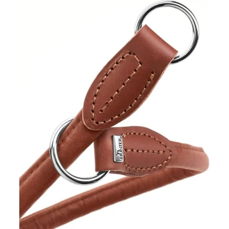 HUNTER Dressurhalsung Round & Soft Canadian Up, Größe S-M, Cognac Hundegeschirr und Leinen – Bild 2