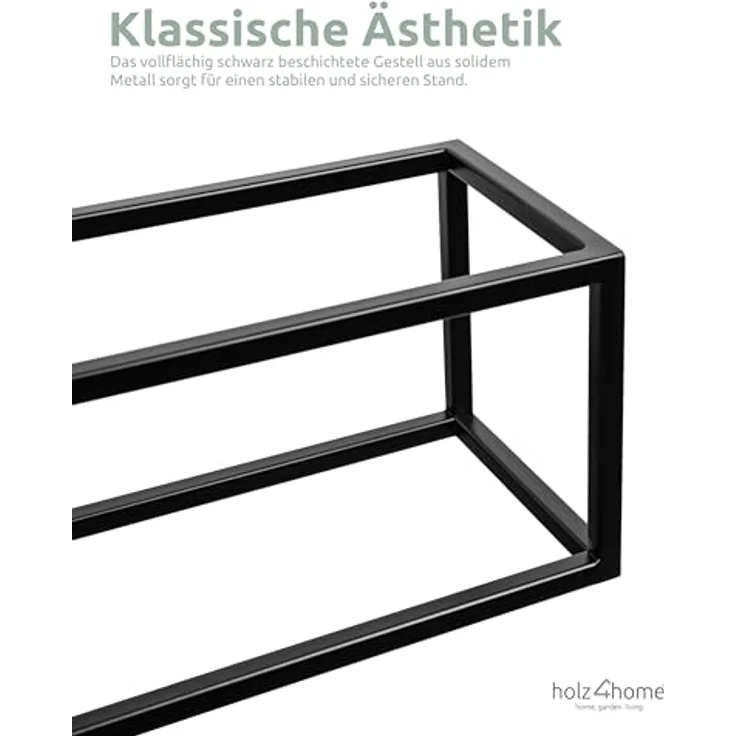 holz4home® Blumenständer Dekoständer MDF Sonoma Eiche mit Metallgestell, Loft- und Industriestil, natürliche Eleganz – Bild 5