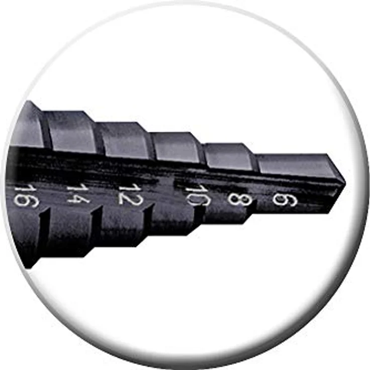 Exact 50067 HSS Stufenbohrer 4-20mm mit TiAIN-Beschichtung, Gesamtlänge 67mm, 3-Flächenschaft – Bild 2