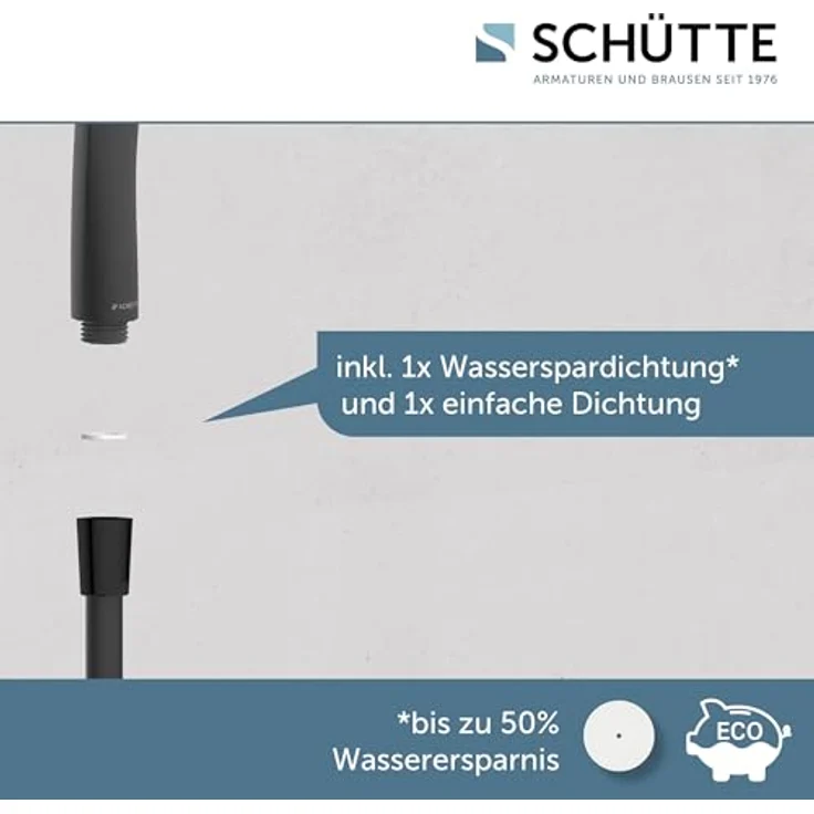 Schütte Brausestangenset 'Capri', schwarz matt, inkl. 3 Strahlarten und Antikalk-Noppen – Bild 7