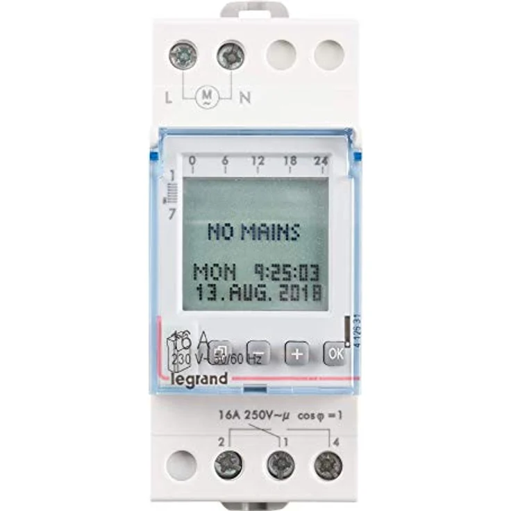 Legrand, Digitale Wochen-Zeitschaltuhr AlphaRex D21, 1 Kanal, 2-modulig mit 56 Schaltprogramme für Hutschiene 230V-50Hz, 412631 – Bild 3
