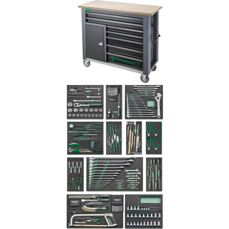 Stahlwille 98830195 Werkbank, anthrazit, (B x H x T) 1150 x 1045 x 500 mm, L.75mm: SL6 mm